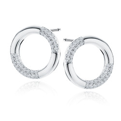 Cercei argint cerc 15 mm cu pietre DiAmanti Z1962ER_W-DIA (Argint 925‰ 2,2 g.)